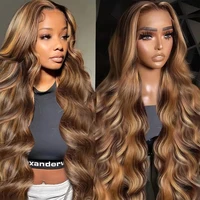 Perruque Lace Frontal Wig Body Wave naturelle, cheveux humains, blond miel, 36 pouces, 13x6 Hd, sans colle, vietnamien, blond 2
