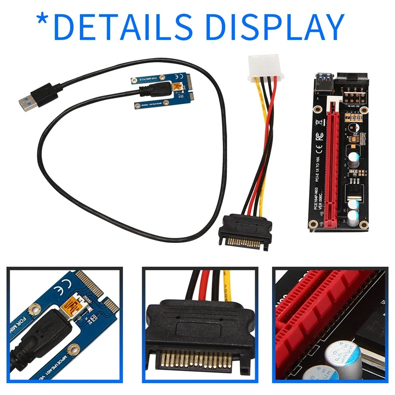 Mini Pcie To PCI Express 16X Riser For Laptop External Image Card EXP GDC BTC Antminer Miner Mpcie To PCI-E Slot Mining Card