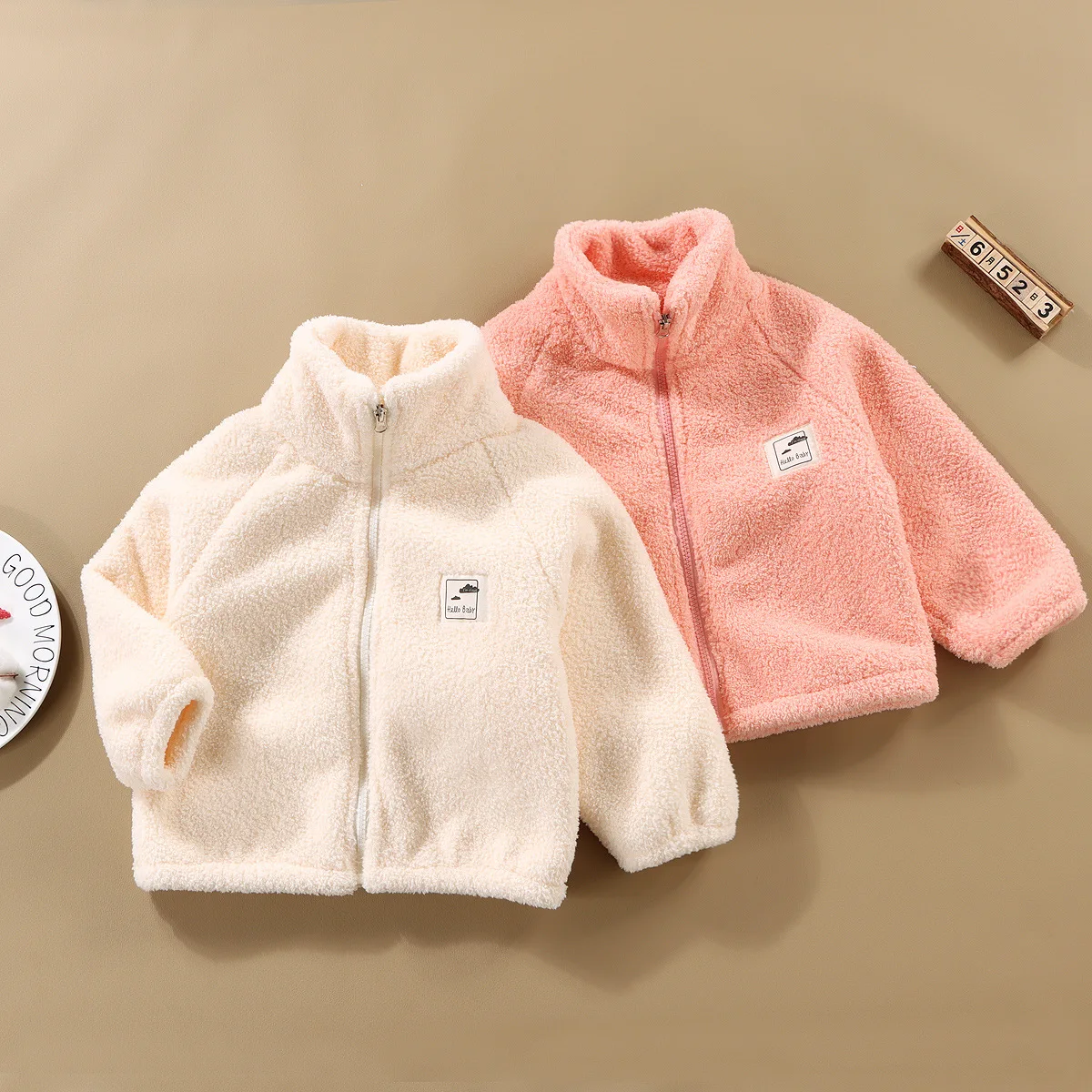 

Winter New Children Lambswool Coat Turtleneck Raglan Sleeve Solid Color Boys Girls Outerwear Korean Thick Warm Kids Jacket