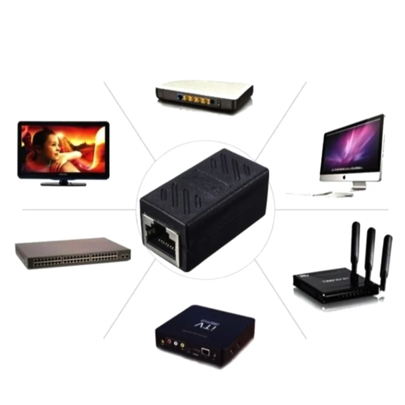 

1PC RJ45 Connector Cat7/6 Ethernet Adapter Gigabit Interface Network Extender Convertor For Extension Cable Female To Female