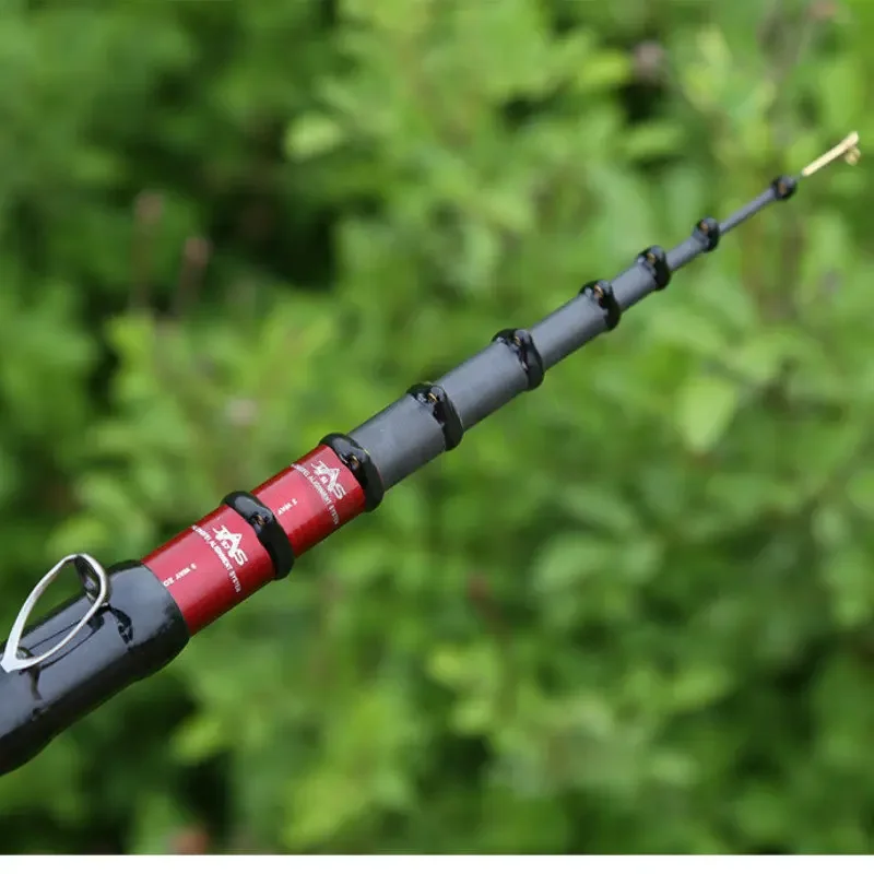 High Quality Carbon Fishing Rod 4.5M 5.4M 6.3M 7.2M Three Positioning Telescopic Spinning Fishing Tackle Sea Pole