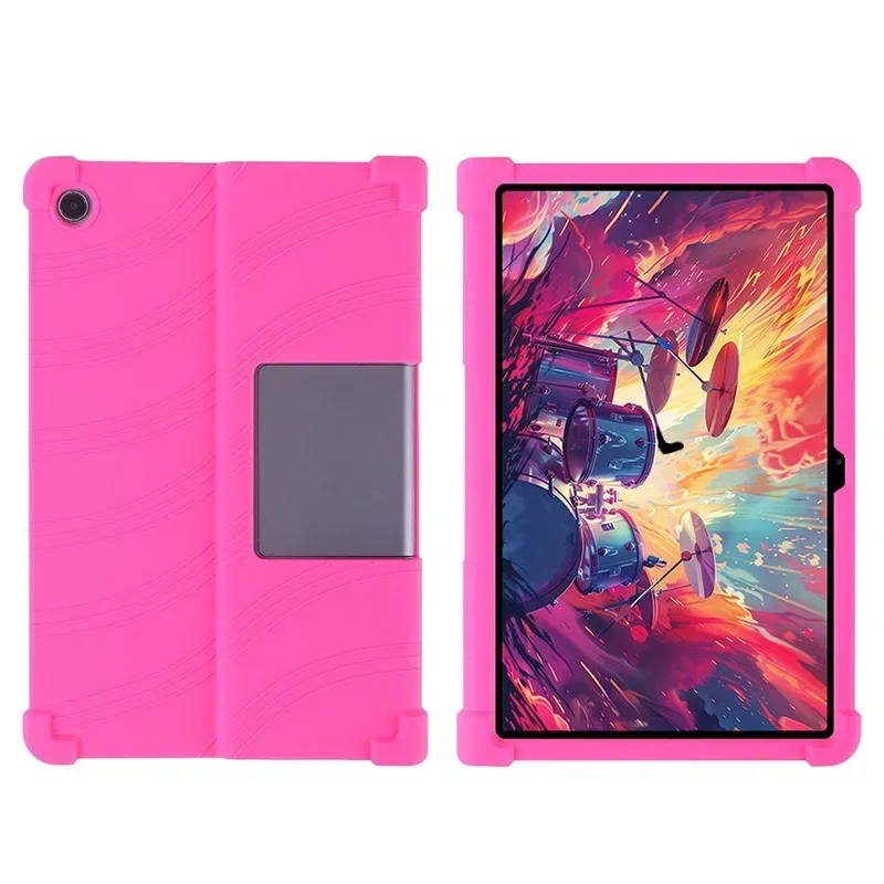 Custodia Per Tablet Lenovo Tab Plus 11.5 Pollici (2024, Modello TB351FU), Cover In Silicone Morbido Con 4 Airbag, Design Antigoccia Per Bambini, Rosa