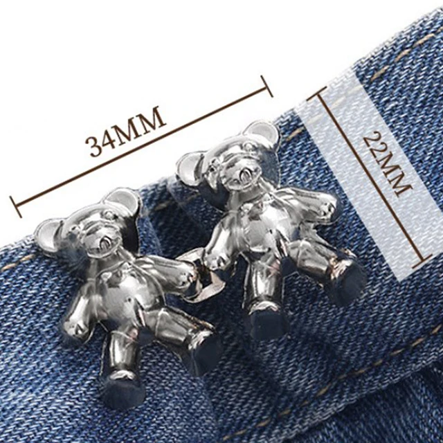 Fibbie Vita Senza Cuciture A Forma Di Orso | Regolabili Per Jeans E Vestiti | Con Bottoni A Pressione - Foto 11