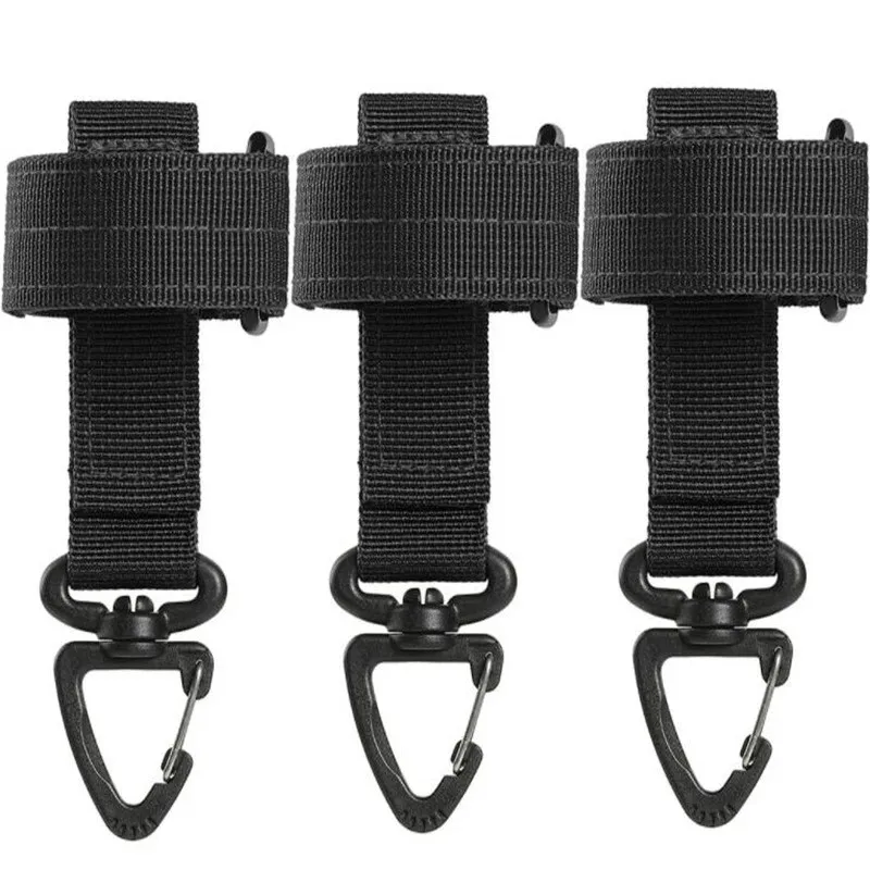 

3 Pcs Outdoor Keychain Tactical Gear Clip Keeper Pouch Belt Keychain Webbing Gloves Rope Holder Military Molle Hook