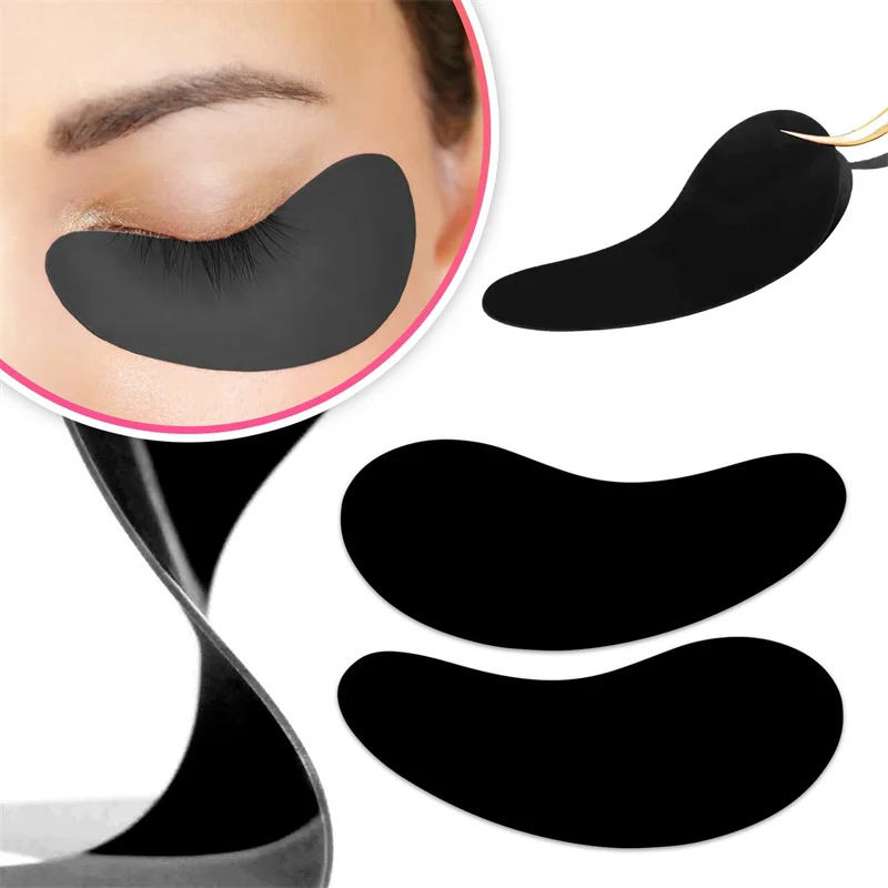 50pairs Padding UV Black Patches for Eyelash Extension Eye Gel Pads Hydrogel Isolate UV rays Paper Stickers Wraps Makeup Tools