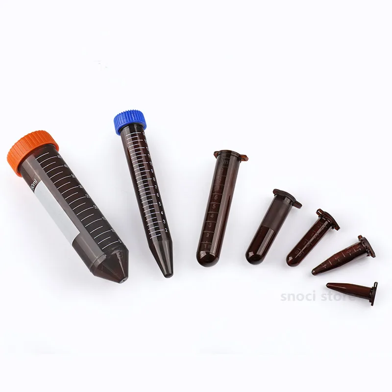 Experimental Brown Centrifuge Tube Dark EP Plastic 0.5ml 1.5ml 2ml 10ml 15ml 50ml 50 ~ 1000pcs plastic test tubes centrifuge tube