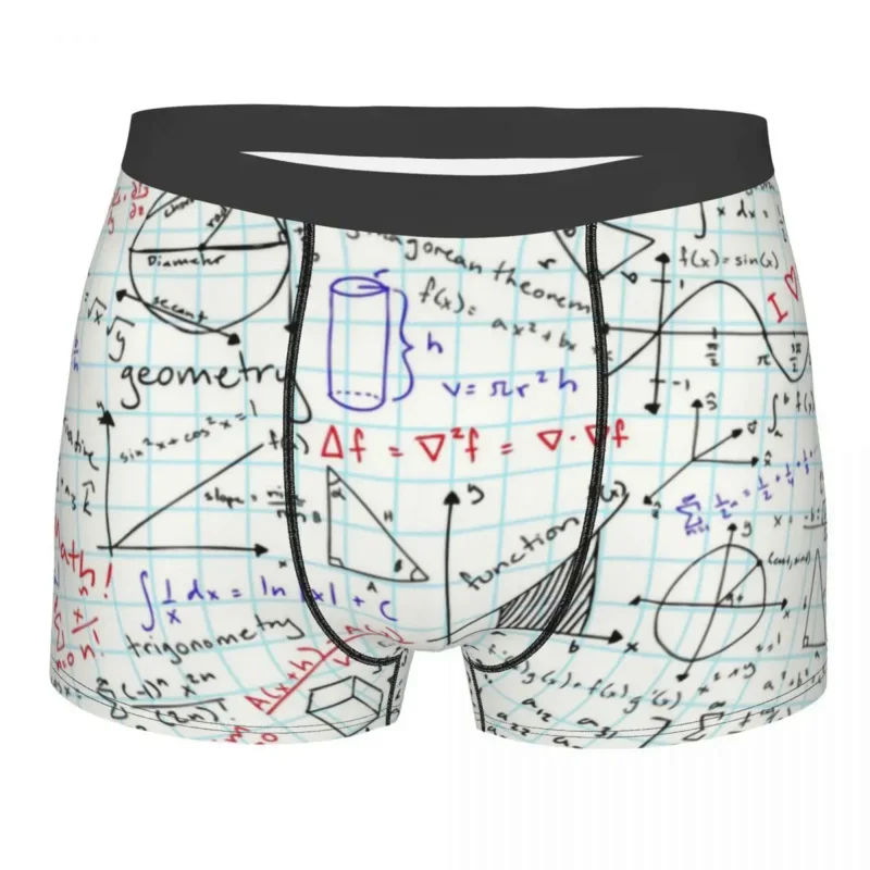 

Sexy Male Cool Math Homework Underwear Mathematical Mathematics Teacher Boxer Briefs Men Stretch Shorts Panties Underpants