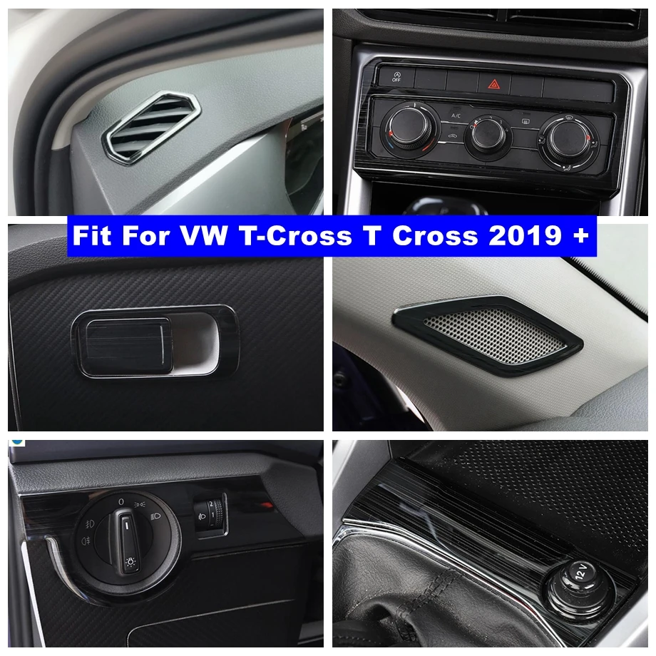 

Car Accessories Pillar A Speaker / Lights Control Panel / Glove Storage Box / Air Cover Trim For VW T-Cross T Cross 2019 - 2022