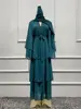 Robe longue en mousseline de soie pour femmes musulmanes, Abaya ouverte, Dubaï, Turquie, Islam, Arabe, Robe musulmane, Caftan marocain