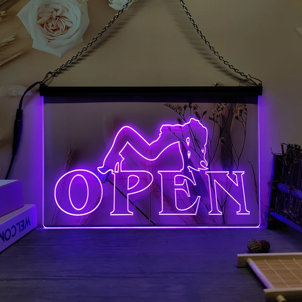 OPEN-Live-Nude-Sex-Girl-Exotic-Dancer-LED-Neon-Sign-3D-Carving-Wall-Art
