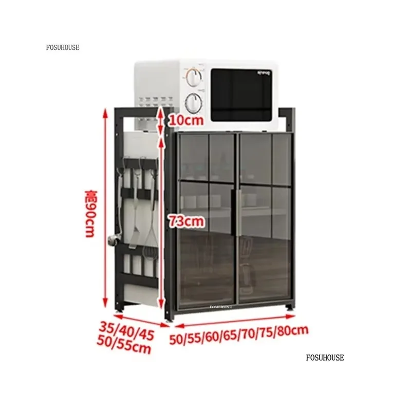 Kitchen Cabinets Small Apartment Kitchen Cabinet Modern Multi-funtional Microwave Oven Kitchenware Storage Cabinet N 6