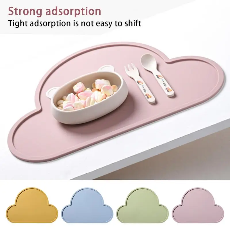 

Cloud Shape Placemat Kids Plate Mat Table Pad Food Grade Silicone Waterproof Heat Insulation Easy Cleaning Kitchen Gadgets