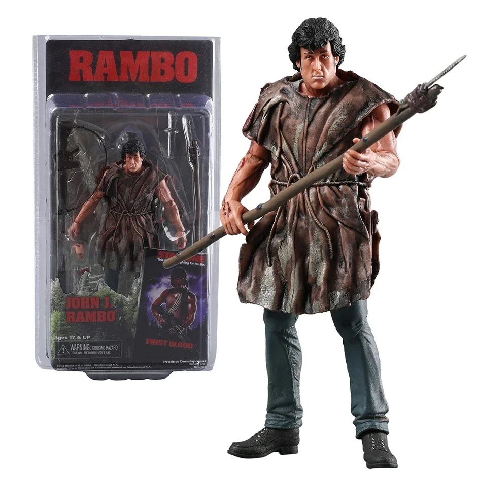 NECA First Blood John J Rambo Action Figure Model Toy Gift