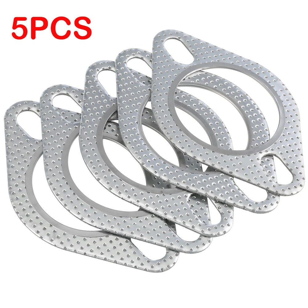 5XCar 2 Bolt High Temp Exhaust Gasket Flange 2.5in cylinder head gasket Aluminum