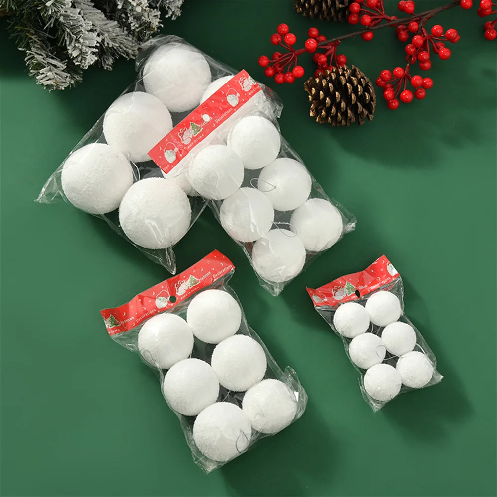 

Christmas Tree Hanging Ornament, White Balls, Xmas Tree Hanging Pendant, Home Decor, New Year, 6Pcs, 4 cm, 6 cm, 8cm, 2024