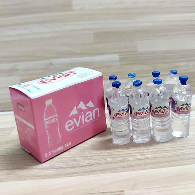 1:12 Dollhouse Miniature Simulation Mineral Water Bottle with Box Drink Model Miniaturas Play Kitchen Doll Supermarket Food Toy 5