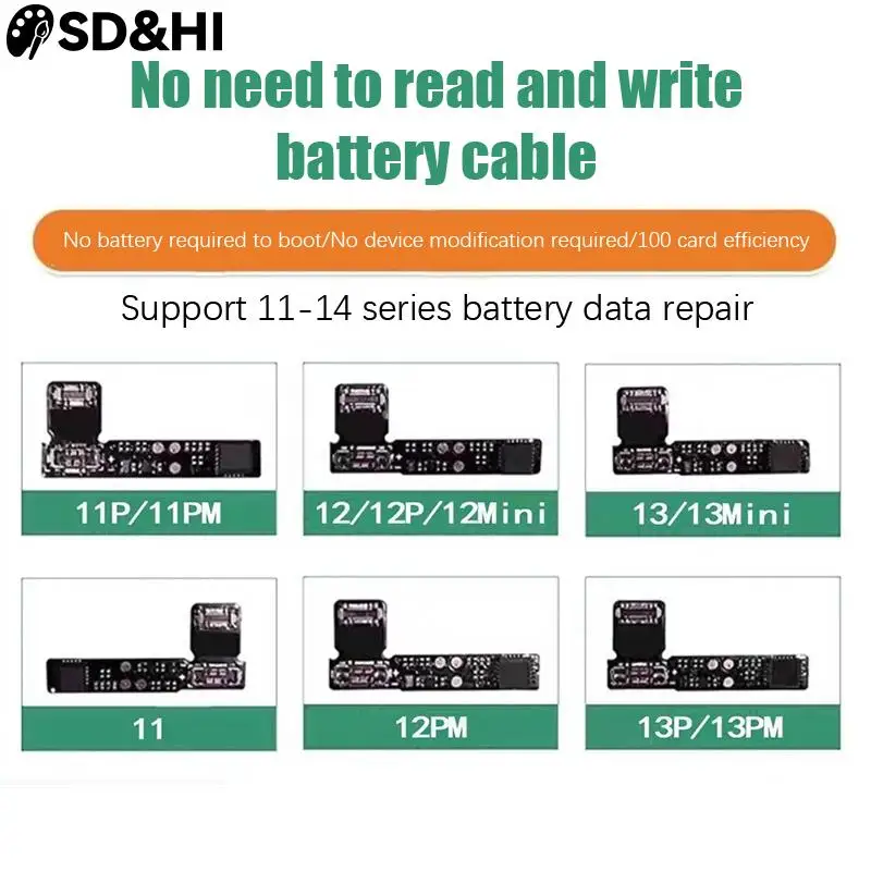 

1pc Battery Flex Cable For iPhone 14 13 12 11 Pro Max V1S QianLi Copy Power Icopy Plus Tag On Replacement Cable Repair Kit