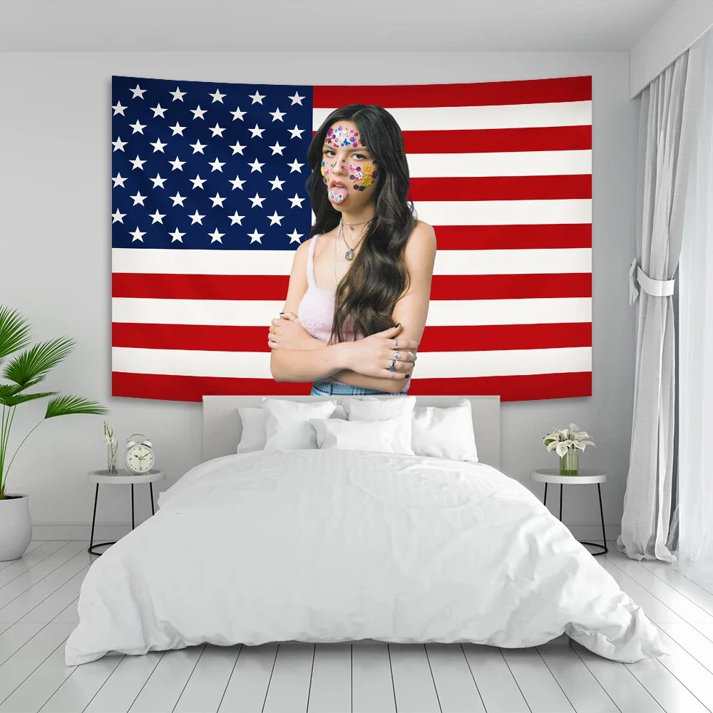 Pop Singer Star Olivia Tapestry Rodrigos Music Album Aesthetics Bedroom Dormitory Backdrop Birthday Gift tapestry decor