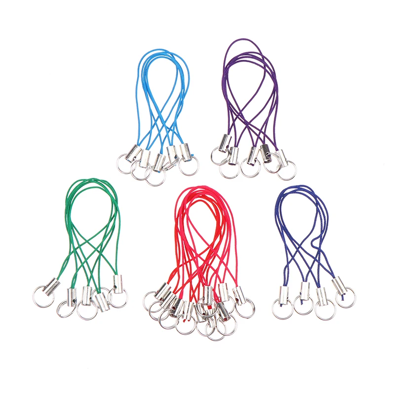 100 Stück Lanyard Lariat Riemen Schnüre Karabiner verschluss Seil Schlüssel bund Haken Mobile Set Charms Schlüssel ring Anhänger Schlüssel ring Zubehör – Detail 6