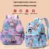 Anime Cartoon Labubu Backpack Kindergarten Backpack Large Class Labubu Printed Cute Reducing Burden Oxford Cloth Backpack 2