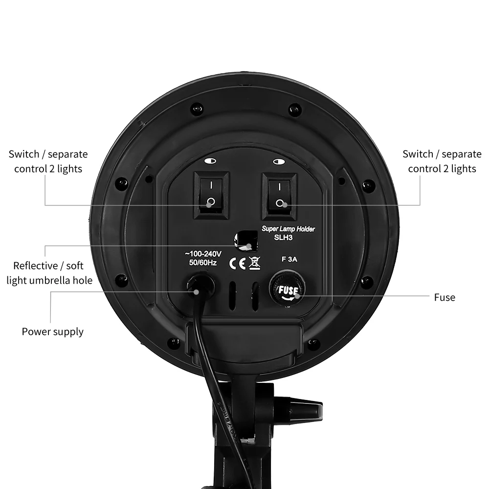 Fotografia Acessórios para Suportes de Lâmpada Softbox Uso no Estúdio de Fotografia Kit de Iluminação Contínua com 2m Tripé Fotográfico - Image 5