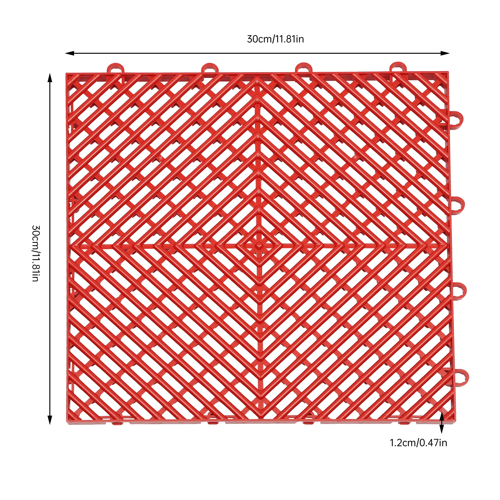 Tiles Interlocking 25PCS Red, Drainage Tiles 12x12x0.5 Inches, Deck Tiles Outdoor Floor Tiles, Outdoor Interlocking Tiles, Deck 3