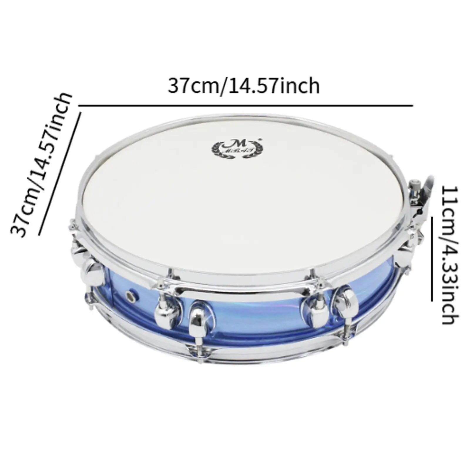 14Inch Snare Drum Percussion Instrument Metal Kids Hand Drum with Drumsticks School Band Party