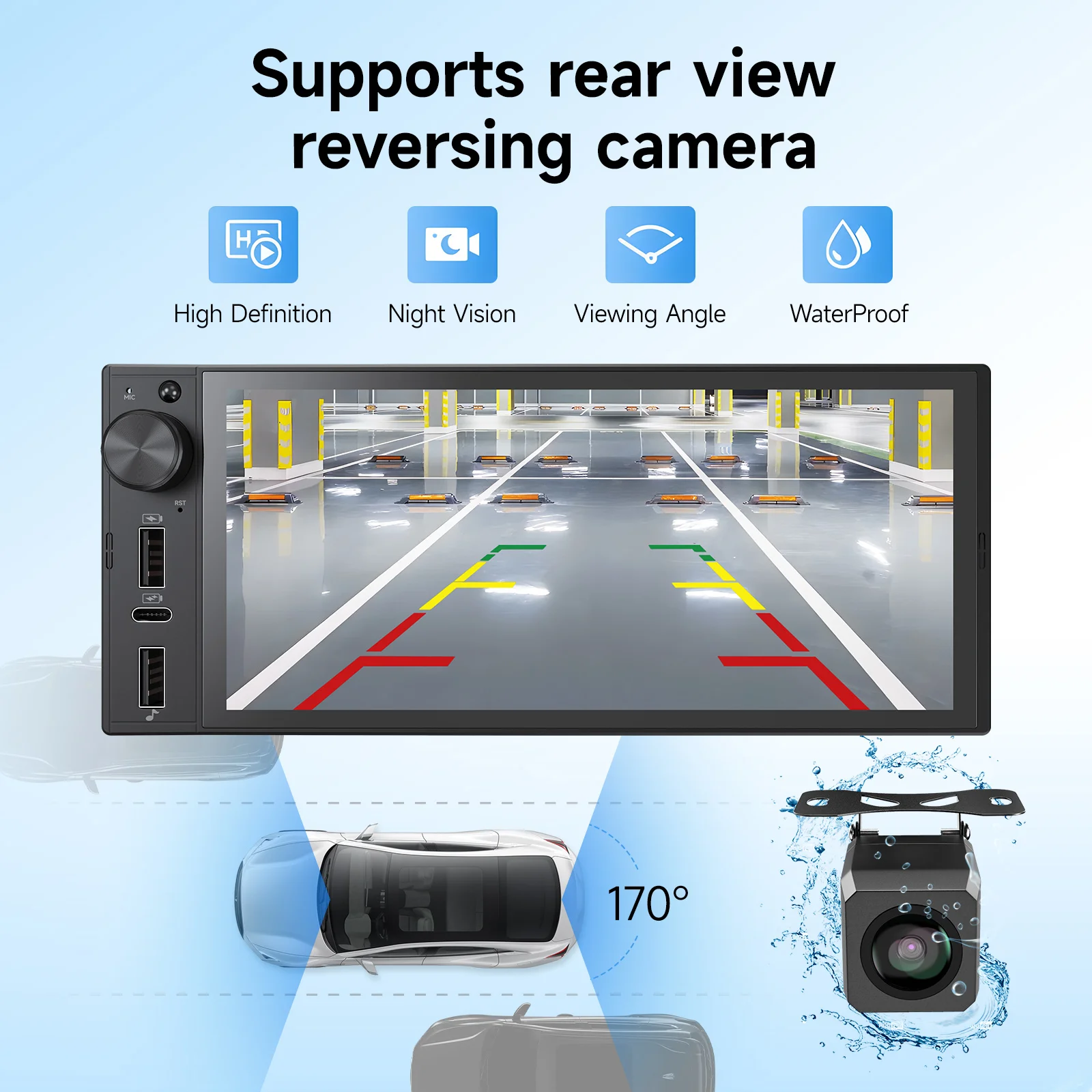 JIUYIN 1Din IPS 6 Inch Wireless Carplay Android Auto Car Radio Multimedia Video MP5 Player Touch Screen Universal Radio Stereo