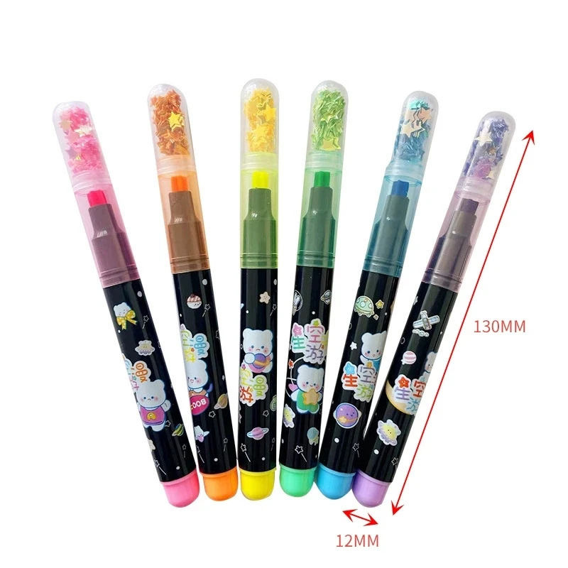 Art Marker 6Pcs/set Cute Star Stamp Highlighter Color Art Marker DIY Hand Account Pen Office Stationery Student School Drawing Supplies