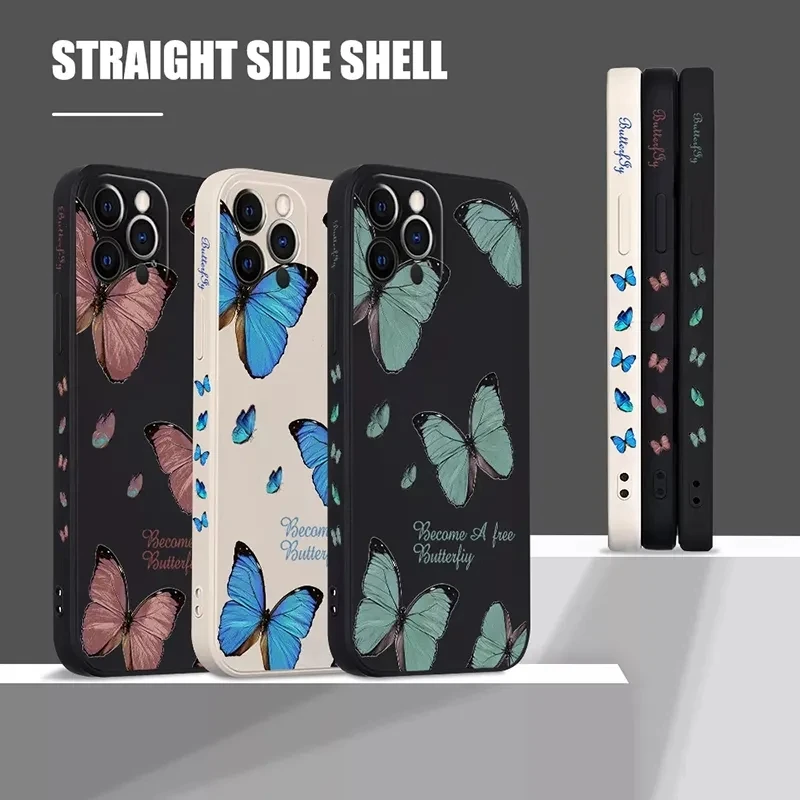 Butterfly Flower Phone Case For iPhone 16 15 14 Pro Max 16E 13 12 11 Pro XS Max X XR 7 8 P16 lus SE2 Shockproof Soft Tpu Cover - Image 6
