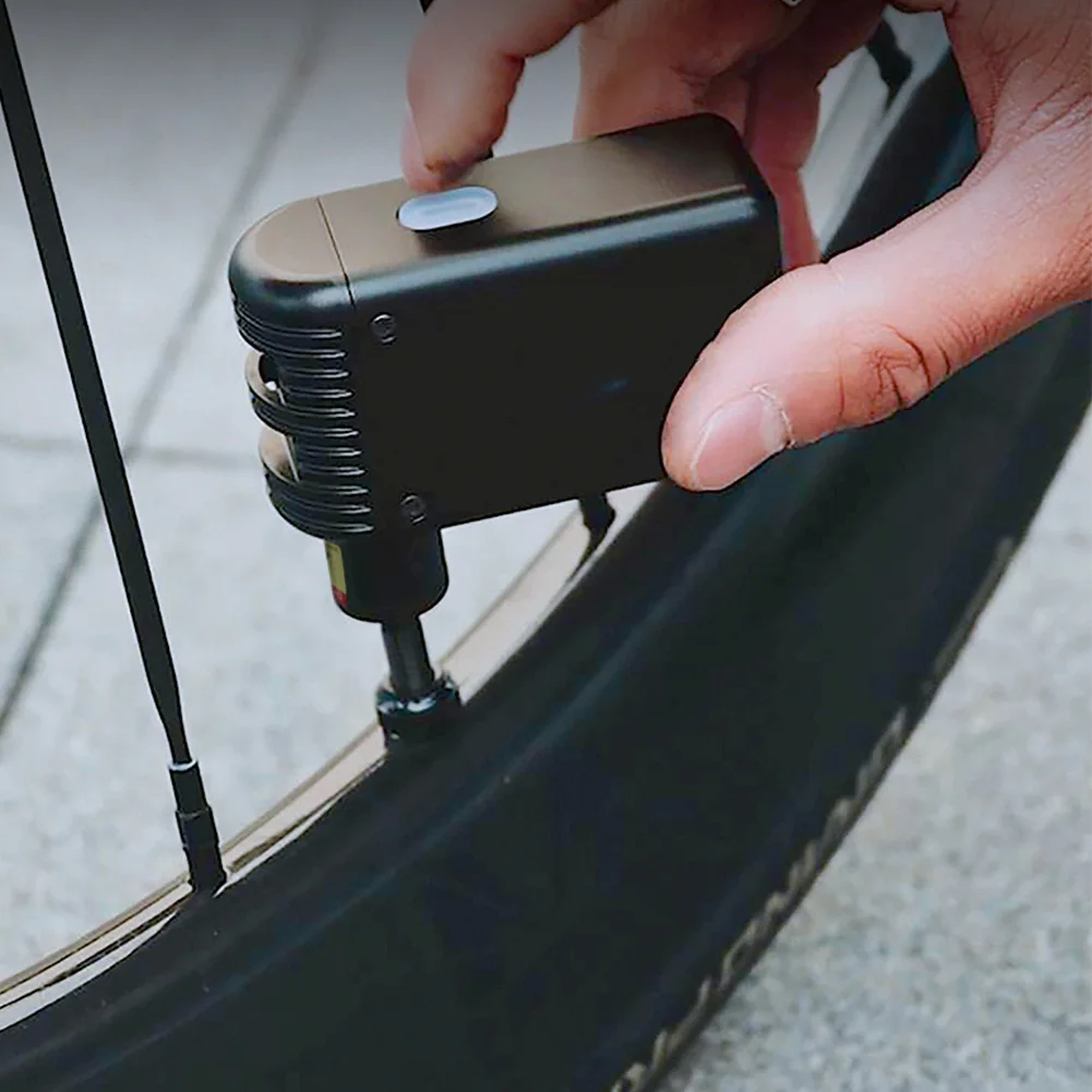 

Электрический велосипедный насос, миниатюрный воздушный насос с аккумулятором типа C, 100psi, для дорожного велосипеда, мотоцикла