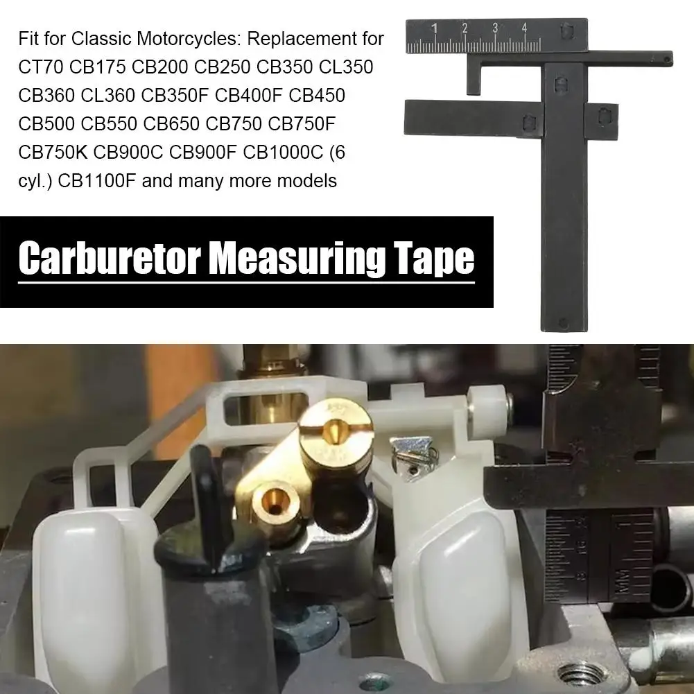 Carburetor Measuring Tool Adjustable Gauge Ruler for Motorcycle Carburetor Tuning for CT70/CB175/CB200 Motorcycle Models