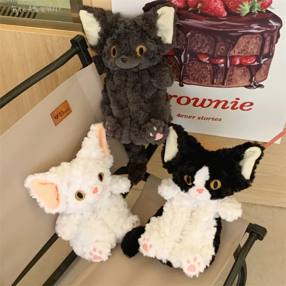 Kawaii Long Tail Cat Doll Pencil Bag Plush Simulated Cat Doll Stationery Bag Large Capacity Cartoon Cat Pen Pouch School