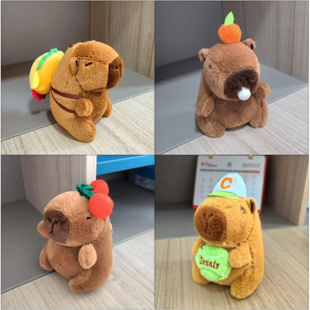 Cartoon Capybara Plush Keychain Soft Stuffed Animal Toy Gift_voghion.com