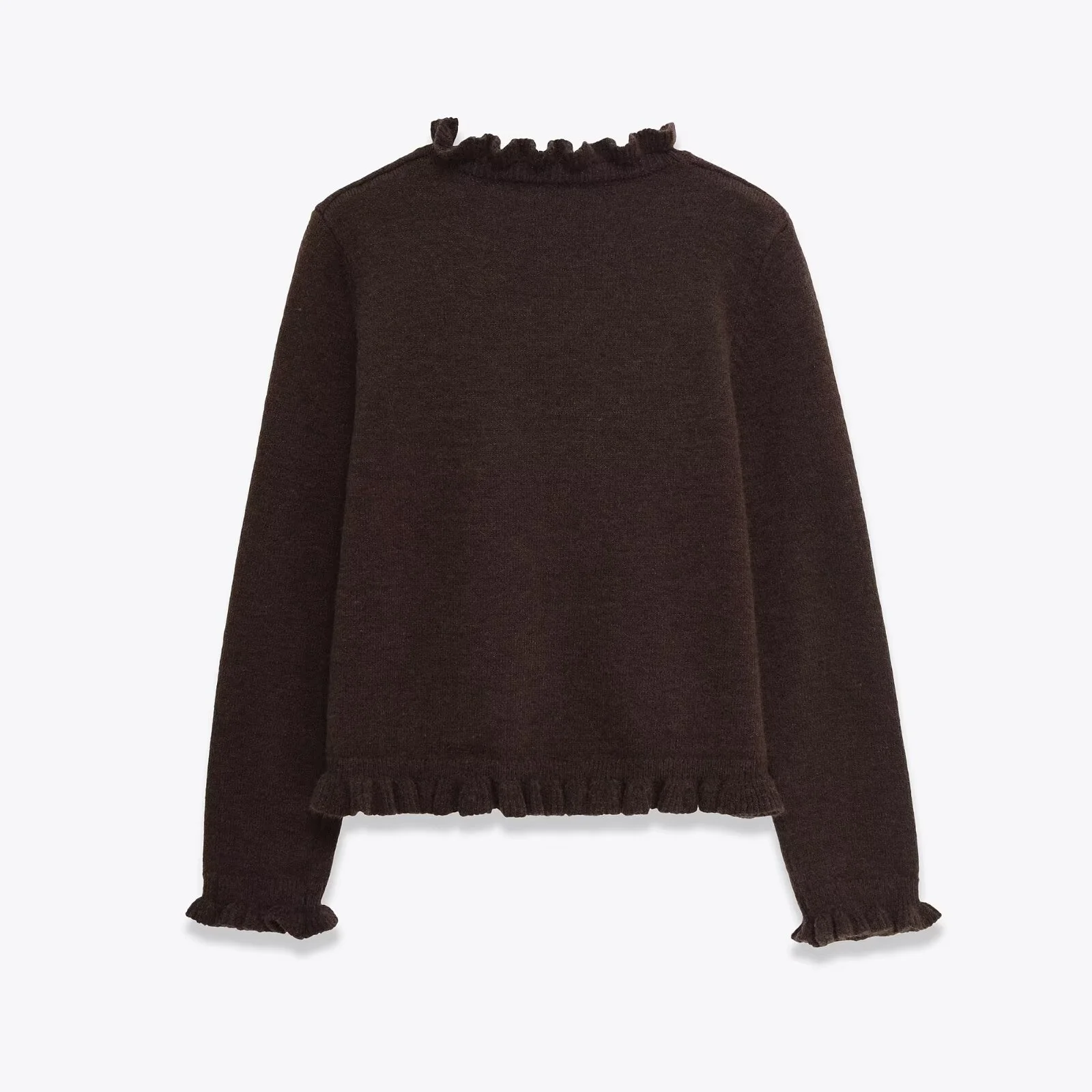 Women Fungus Edge Long Sleeve Pullovers Female Autumn Winter Simple Fashion Short Sweater Lazy Versatile Knitted Tops Streetwear