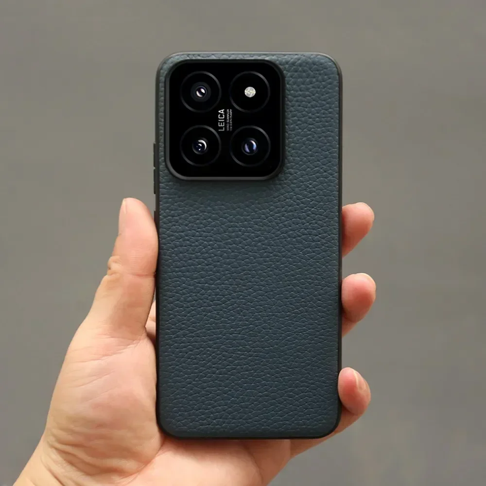 NZN Premium Genuine Leather Full-Wrap Litchi Phone Case