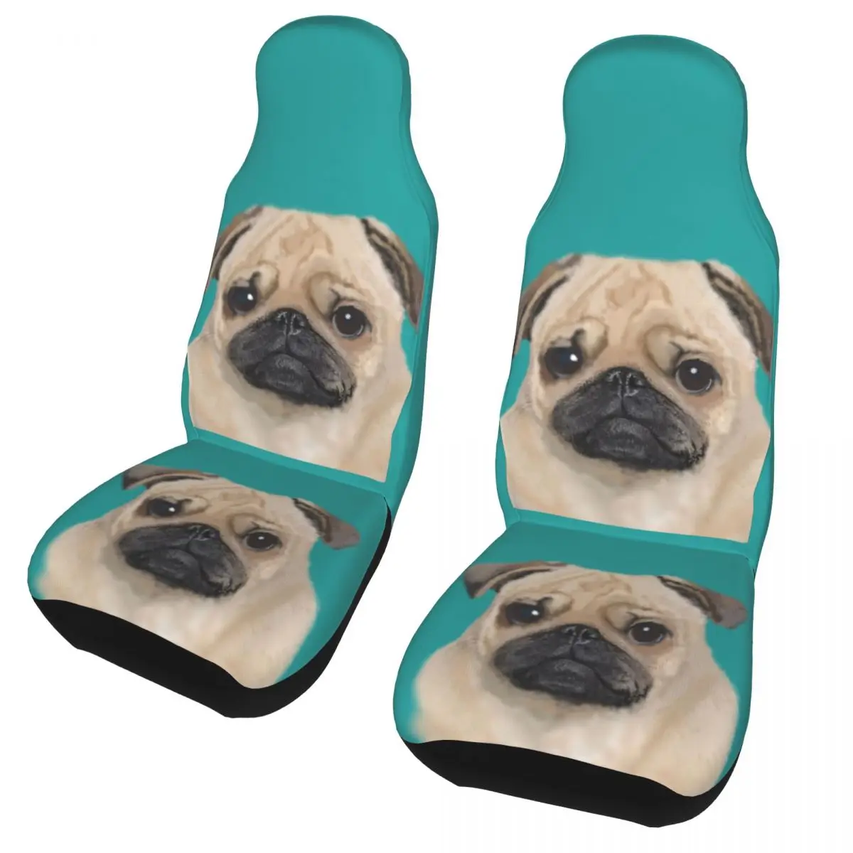 

Sad Pug Dog Animal Pet Universal Car Seat Cover Auto Interior Travel Cute Seat Covers Polyester Fishing