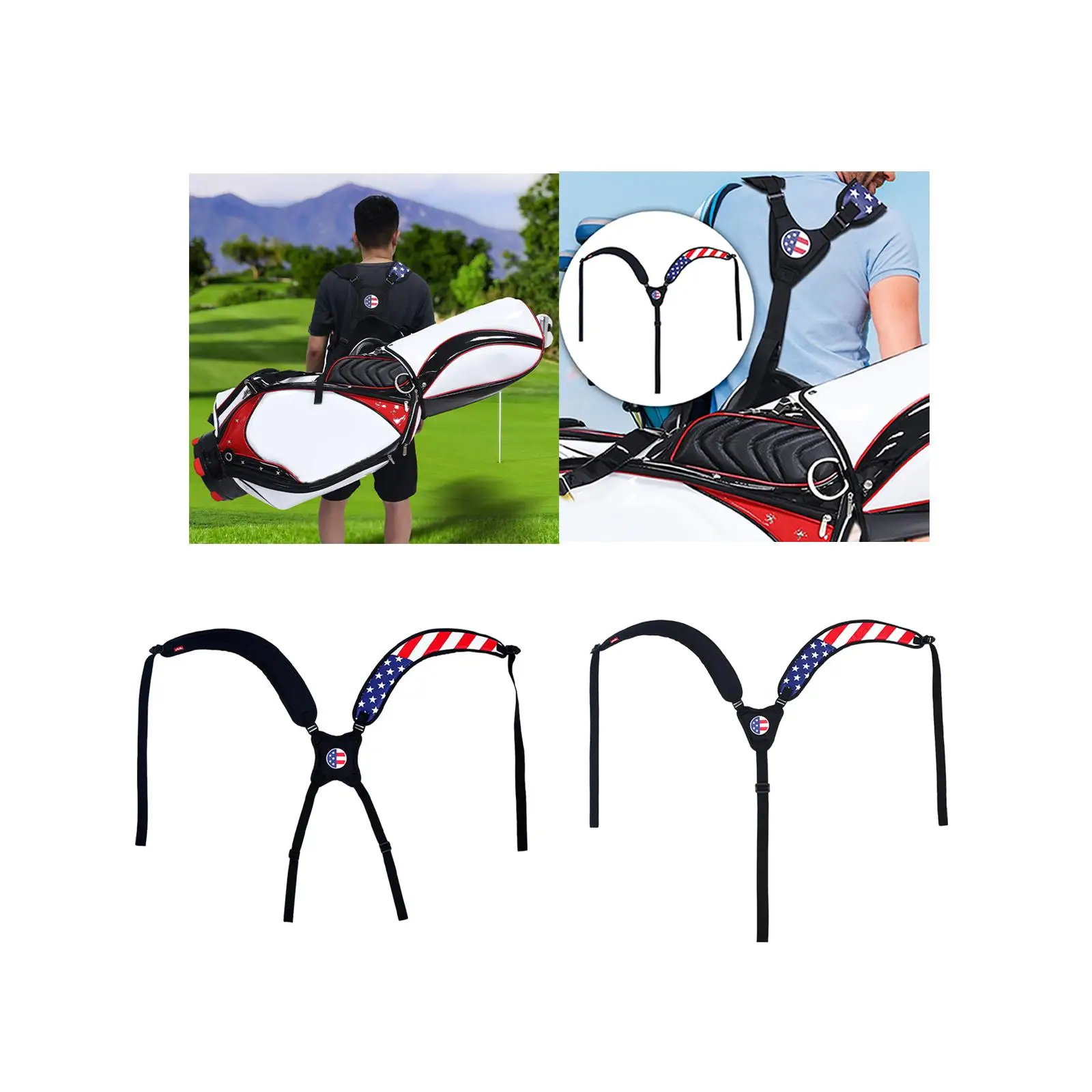 

Adjustable Golf Bag Shoulder Strap Golf Carrying Backpack Universal Padded Bags Straps Golf Bag Accessories for Sports Practice