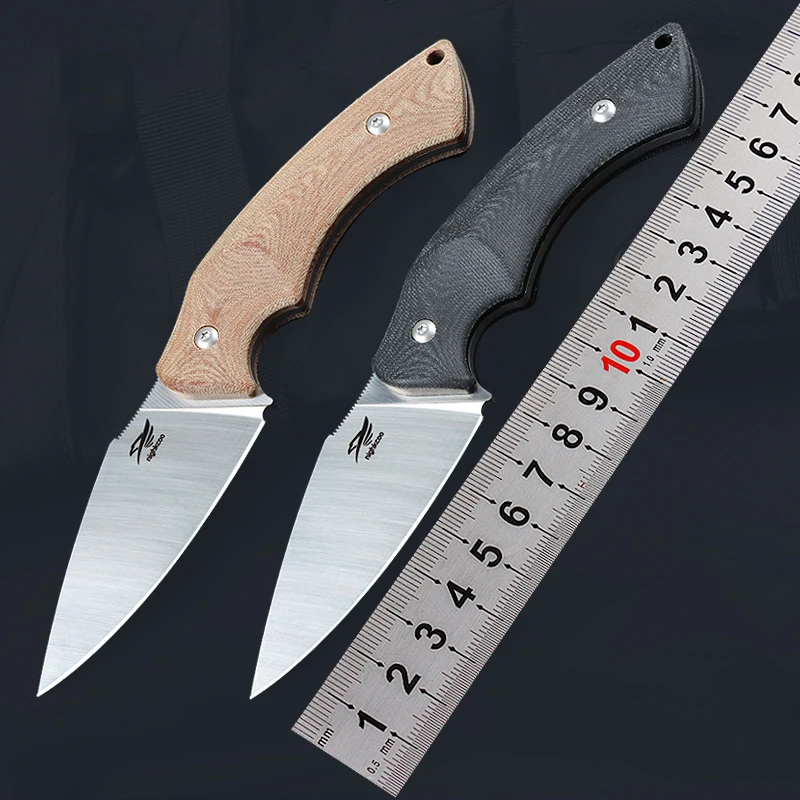 Linen Handle Practical Tactical Knife 14C28N Fixed Blade with Kydex Sheath Outdoor Military Tools Camping Hunting Survival Knife 2