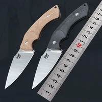 Linen Handle Practical Tactical Knife 14C28N Fixed Blade with Kydex Sheath Outdoor Military Tools Camping Hunting Survival Knife 2