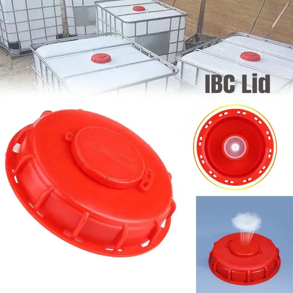 IBC Tank Lid Water Liquid Tank Cap with Gasket Inner Dia 163mm Good Sealing Red Cover with Breathing Hole for IBC Water