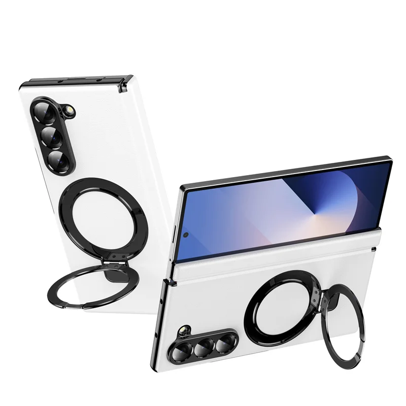 Premium Metal Magnetic Hinge Holder with Tempered Glass Phone Case - Special Edition Cover