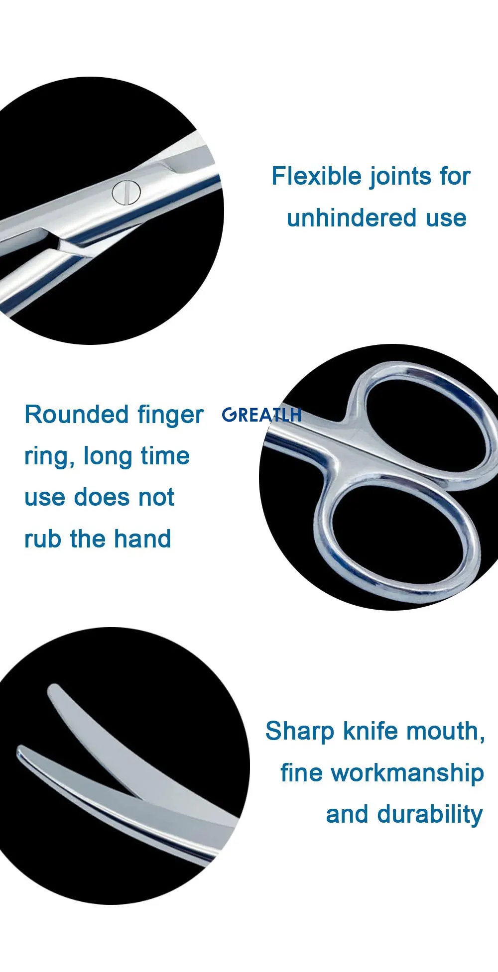 Forbici Chirurgiche Dentali Forbice Chirurgica Dentale Crown Beebee Curva 4.25, Grado Tedesco - Strumento Professionale Per Chirurgia Cut Throat Razor - Foto 7