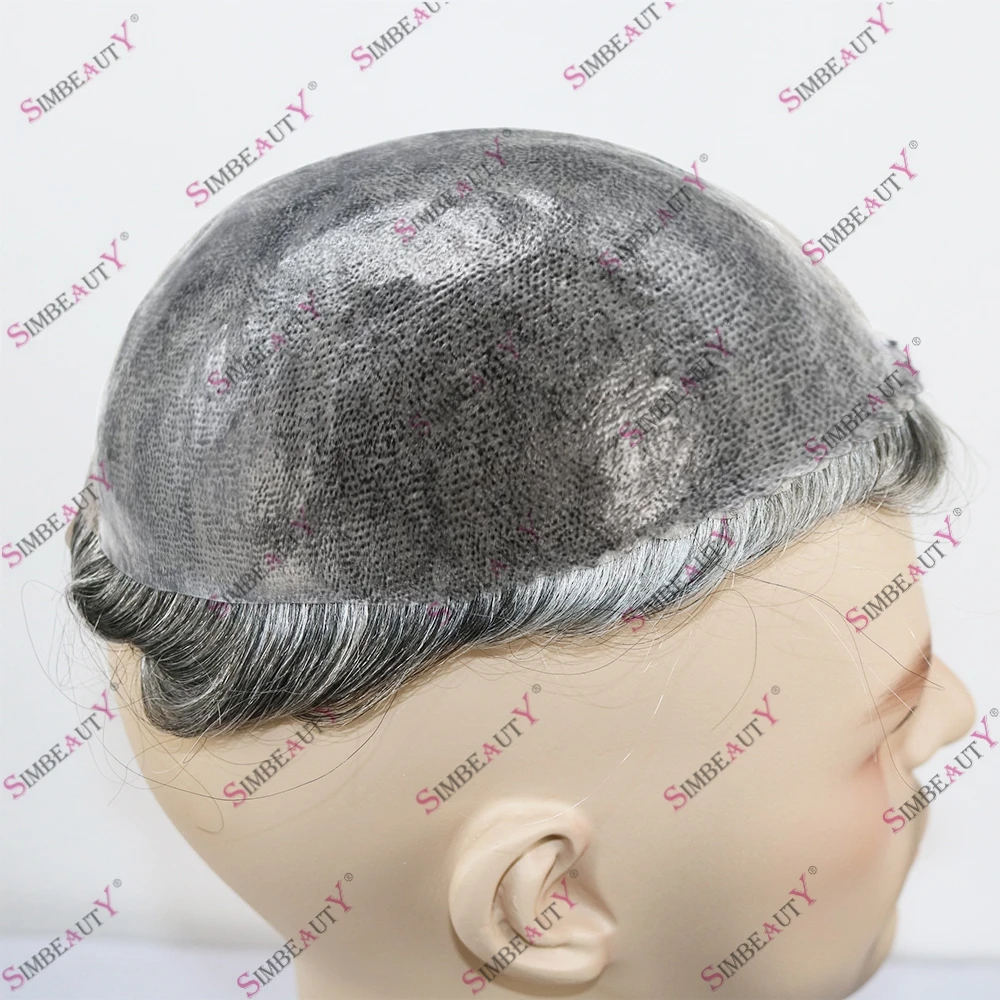 Human Hair Toupee with Gray Hair 1b65 1b40 1b20 Natural