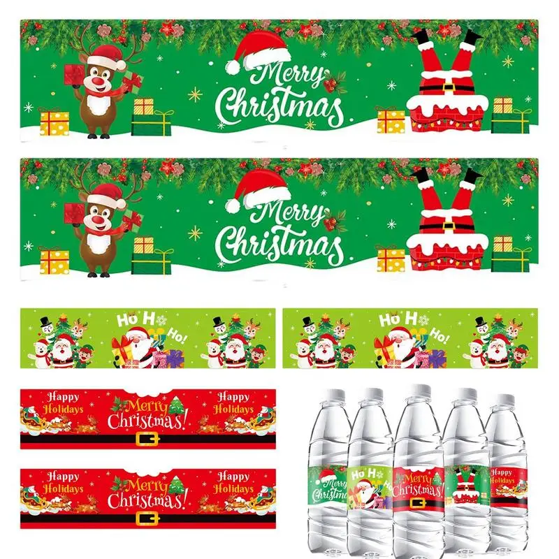 

Bottle Label Stickers Funny Santa Claus Bottle Stickers 6pcs Cartoon Adhesive Bottle Stickers Funny Christmas Santa Claus