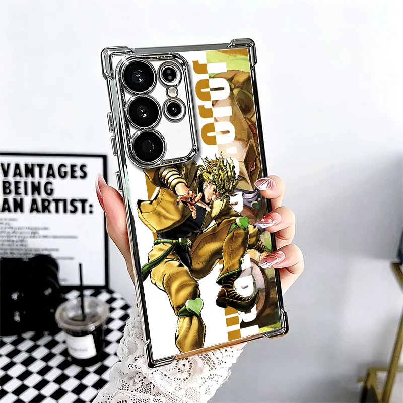 JoJo Adventure Anime Design Soft Phone Case with Plating Anti-Fall Protection