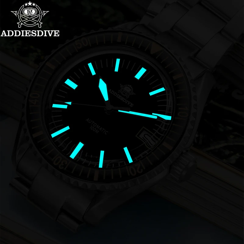 ADDIESDIVE NEW NH35A Automatic Watch Bubble Mirror Sapphire Mechanical Men's Watches Stainless Steel Luminous Diver Watch AD2058