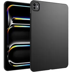 Black Soft TPU Silicone Shockproof Flexible Tablet Case for iPad Pro11 2024 (Black Soft Cover)