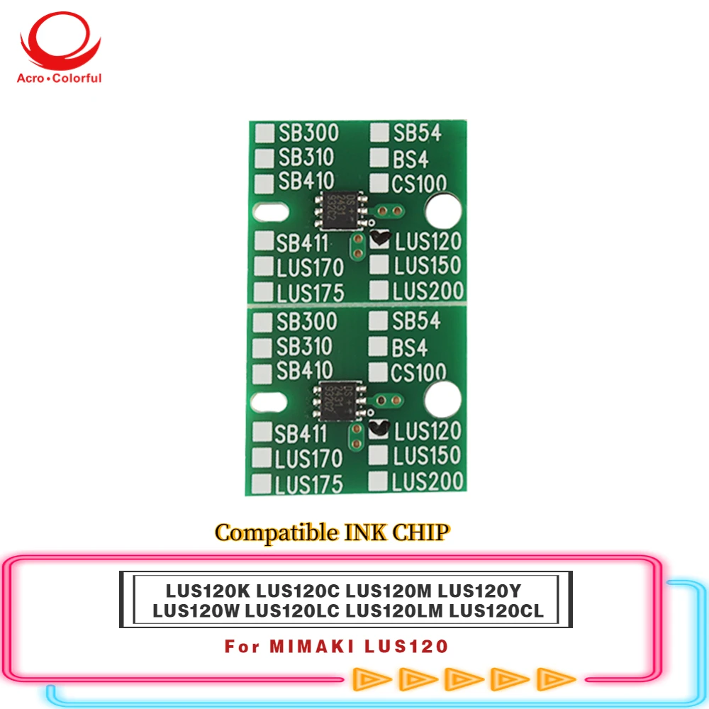 

LUS120K LUS120C LUS120M LUS120Y Ink Cartridge Chip for MIMAKI LUS120 Printer Compatible