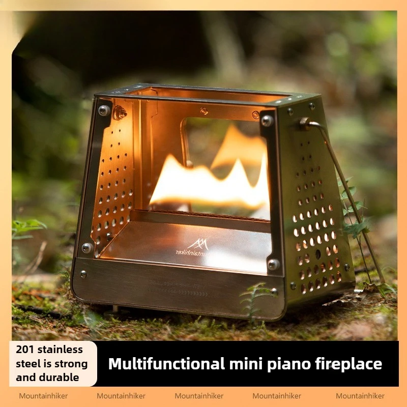 เตาผิงขนาดเล็กสำหรับใช้งานกลางแจ้ง, เตาไม้สำหรับเต็นท์แคมป์ปิ้ง, เตาอเนกประสงค์สำหรับชงชา, เตาผิงตั้งโต๊ะสำหรับทำความร้อนภายในอาคาร 1